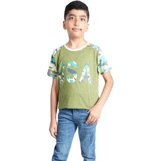                       Kid Kupboard Cotton Boys T-Shirt, Multicolor, Half-Sleeves, Round Neck, 7-8 Years KIDS5304                                              