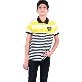                      Kid Kupboard Cotton Boys T-Shirt, Multicolor, Half-Sleeves, Collared Neck, 12-13 Years KIDS5309                                              