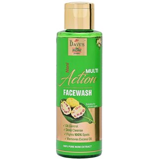                      The Dave's Noni 100 Pure Multi Action Face Wash for Oily Skin, Acne  Dry Skin Face Cleanser (120ML(Pack of 1)                                              