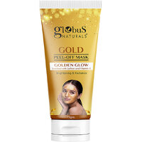 Globus Naturals Gold Peel Off Mask For Golden Glow, Enriched with Saffron  Vitamin-E, Brightening  Radiance, Suitable For All Skin Types, 75 g