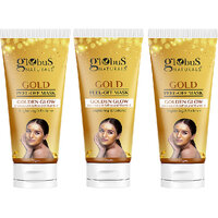Globus Naturals Gold Peel Off Mask For Golden Glow, Enriched with Saffron  Vitamin-E, Brightening  Radiance, Suitable For All Skin Types, 75 g (Pack of 3)