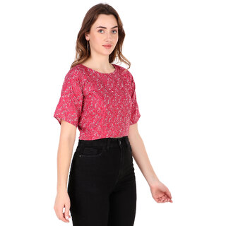 Magnetism Red Crop Top for Women