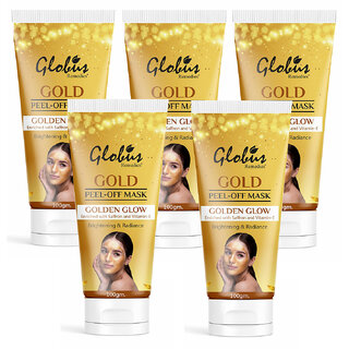 Globus Remedies Gold Peel Off Mask For Golden Glow, Enriched with Saffron Vitamin-E, Brightening Radiance, Suitable For All Skin Types, 100 g (Pack of 5) Globus Remedies Gold Peel Off Mask For Golden Glow, Enriched with Saffron Vitamin-E, Brightening Radiance, Suitable For All Skin Types, 100 g (Pack of 5)