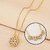 Heart Round Crystal Gold-plated Plated Brass, Copper Chain Set
