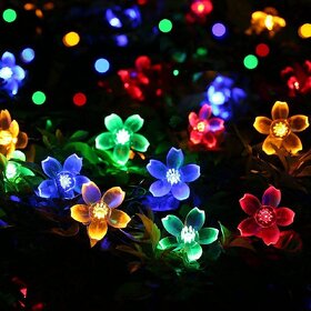 Silicone Flower 14 LED 3 Meter Series Lights for Festival Home Decoration (Multicolor, Pack of 2)