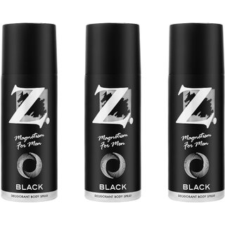 Z - Magnetism for Men Z VARIANT BLACK DEO PACK OF 3 Perfume Body Spray - For Men