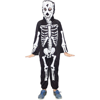                       Kaku Fancy Dresses Skeleton Costume,California Cosplay Halloween Costume - Black, 3-4 Years, For Boys & Girls                                              