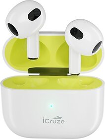 iCruze Digital Scoop TWS Earbuds, 4-5H Play Time with 13mm Drive, Z-Bass Technology, ENC Bluetooth Headset (Green)