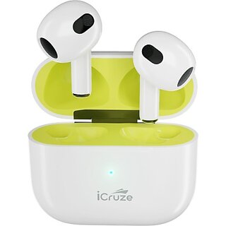                       iCruze Digital Scoop TWS Earbuds, 4-5H Play Time with 13mm Drive, Z-Bass Technology, ENC Bluetooth Headset (Green)                                              