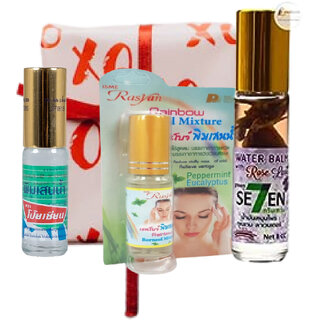 Movitronix Goldmints Sian Poy Pim sim -ISME - Seven Rose water herbs Rolls 8ml - Set of 3 - Thailand Product - Gift Pack Movitronix Goldmints Sian Poy Pim sim -ISME - Seven Rose water herbs Rolls 8ml - Set of 3 - Thailand Product - Gift Pack