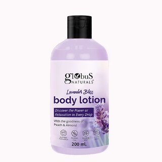                       Globus Naturals Lavender Bliss Body Lotion, Enriched with Coconut Oil and Cucumber Extracts, Ayurvedic Preparation, Paraben Free, Gentle  Mild, Suitable For All Skin Types, 200 ml                                              
