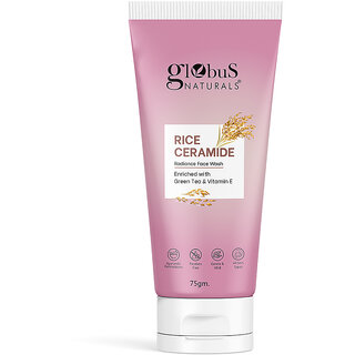 Globus Naturals Rice Ceramide Radiance Face Wash Enriched with Green Tea Vitamin E Ayurvedic Preparation Paraben Free Gentle Mild Suitable For All Skin Types 75 gm Globus Naturals Rice Ceramide Radiance Face Wash Enriched with Green Tea Vitamin E Ayurvedic Preparation Paraben Free Gentle Mild Suitable For All Skin Types 75 gm