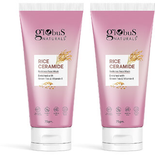 Globus Naturals Rice Ceramide Radiance Face Wash Enriched with Green Tea Vitamin E Ayurvedic Preparation Paraben Free Gentle Mild Suitable For All Skin Types 75 gm Pack of 2 Globus Naturals Rice Ceramide Radiance Face Wash Enriched with Green Tea Vitamin E Ayurvedic Preparation Paraben Free Gentle Mild Suitable For All Skin Types 75 gm Pack of 2