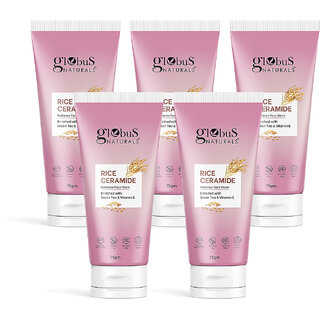 Globus Naturals Rice Ceramide Radiance Face Wash Enriched with Green Tea Vitamin E Ayurvedic Preparation Paraben Free Gentle Mild Suitable For All Skin Types 75 gm Pack of 5 Globus Naturals Rice Ceramide Radiance Face Wash Enriched with Green Tea Vitamin E Ayurvedic Preparation Paraben Free Gentle Mild Suitable For All Skin Types 75 gm Pack of 5