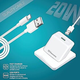 TP TROOPSFast Charger Fusion Charge 20W QC 4.1A Mobile Charger USB Ports, Free C Type-Cable, Smart Protection System, F