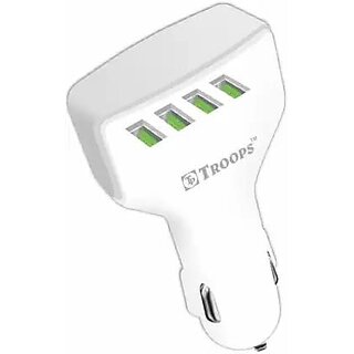                       TP TROOPS 4 USB CAR CHARGER (4.0A) 4-Port USB Car Charger for All Android Devices                                              