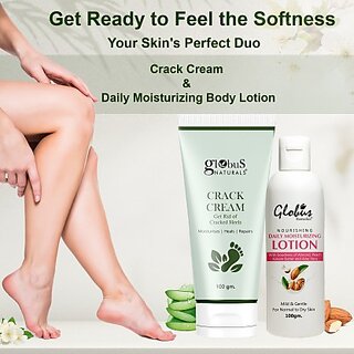                       Globus Naturals Skin Nectar Body Care Combo Daily Moisturzing Body Lotion  Crack Cream  (Pack of 2)                                              