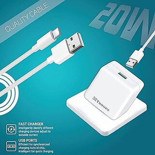 TP TROOPSFast Charger Fusion Charge 20W QC 4.1A Mobile Charger USB Ports, Free C Type-Cable, Smart Protection System, F
