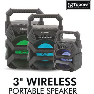                       TP TROOPS Wireless Bluetooth Speaker 5W with Built-in FM Radio, Aux Input, Portable Speaker with Studio Quality Sound                                              