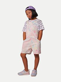 Radprix Dungaree For Girls Casual Printed Cotton Blend (Multicolor, Pack Of 1)