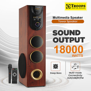                       TP TROOPS Thunderbird Twin Tower Speakers/Multimedia Speaker/Home Theater/Bluetooth Speaker with FM Pen Drive RCA Aux                                              