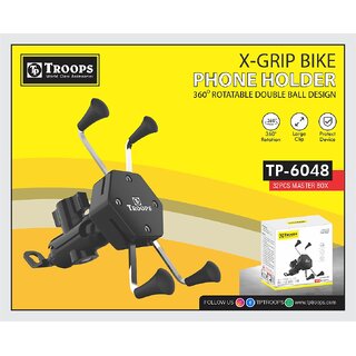                       TP TROOPS Spider Type Unviersal Motorcycle Spider Bike Mobile Holder Stand with X Grip Spider Motorcycle Car 360 Degree                                              