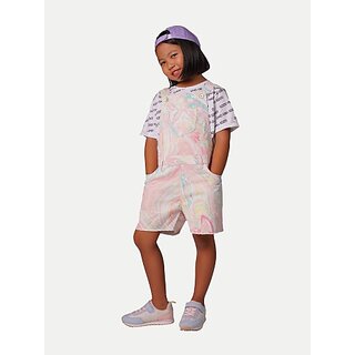 Radprix Dungaree For Girls Casual Printed Cotton Blend (Multicolor, Pack Of 1)