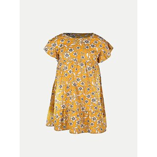                       Radprix Girls Mini/Short Casual Dress (Yellow, Half Sleeve)                                              
