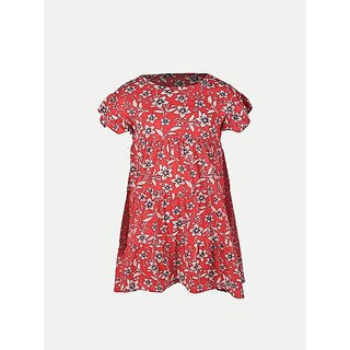                       Radprix Girls Mini/Short Casual Dress (Pink, Half Sleeve)                                              