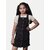 Radprix Dungaree For Girls Casual Solid Cotton Blend (Black, Pack Of 1)