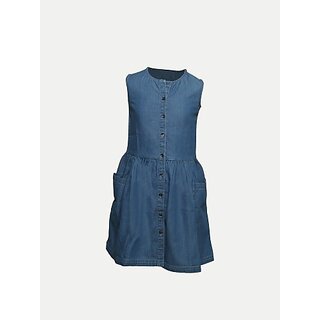                       Radprix Girls Midi/Knee Length Casual Dress (Blue, Half Sleeve)                                              