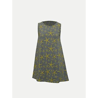                       Radprix Girls Midi/Knee Length Casual Dress (Grey, Sleeveless)                                              