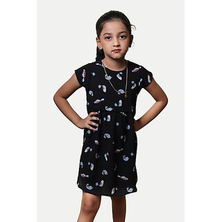                       Radprix Baby Girls Midi/Knee Length Casual Dress (Black, Sleeveless)                                              