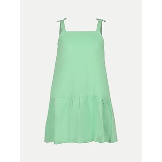                       Radprix Girls Mini/Short Casual Dress (Green, Sleeveless)                                              