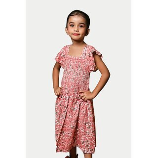                       Radprix Girls Midi/Knee Length Casual Dress (Pink, Roll-Up Sleeve)                                              