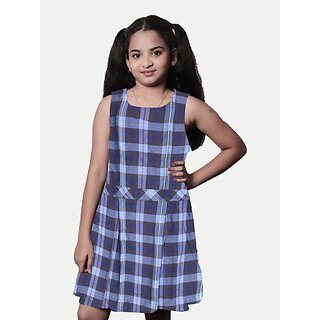                       Radprix Girls Above Knee Casual Dress (Dark Blue, Sleeveless)                                              