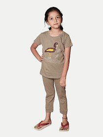 Radprix Girls Casual Pyjama T-Shirt (Brown)