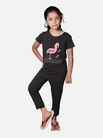 Radprix Girls Casual Pyjama T-Shirt (Black)