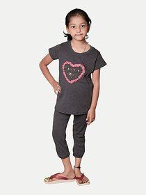 Radprix Girls Casual Pyjama T-Shirt (Black)