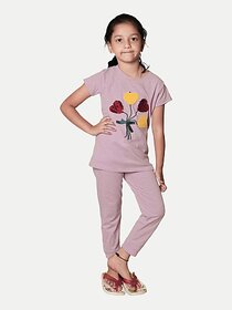 Radprix Girls Casual Pyjama T-Shirt (Purple)