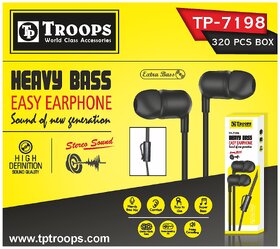 TP TROOPS Wired in-Ear Earphones with Mic, Ultra Deep Bass  Sound Chamber Wired Headset (In the Ear)