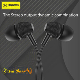 TP TROOPS STEREO HEADSET BOOM BASS Wired Earphones with Extra Bass Driver and HD Sound Pure Bass Sound