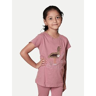                       Radprix Girls Casual Pyjama T-Shirt (Pink)                                              