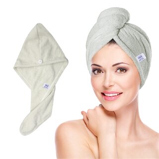                       iota Microfiber Hair Towel, Super Absorbent Fast Drying Hair Wraps for Women Colour Light Green                                              
