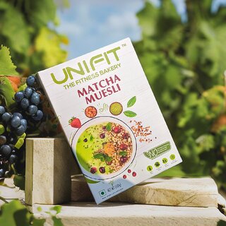                       UNIFIT Muesli Cereal for Breakfast  Matcha Powder  Healthy Breakfast Cereals  High Protein Cereal Oats  Instant  Cr                                              