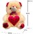 Cream and Brown  Teddy Bear Cap Style with Heart (13Inch) Setof2