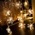 14 Led Snow Flake String Light, Plug-in Mode Garden Hanging Lamp Decorative for Party Wedding Christmas Decor Holiday Lighting (14 Led Warm White)