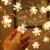 14 Led Snow Flake String Light, Plug-in Mode Garden Hanging Lamp Decorative for Party Wedding Christmas Decor Holiday Lighting (14 Led Warm White)