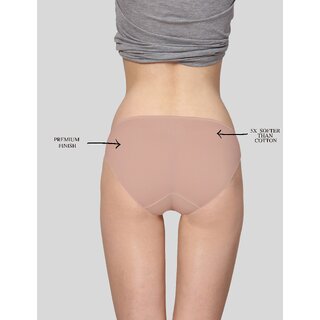 AshleyandAlvis Micro Modal, Anti Bacterial, Skinny Soft, Premium Bikini Women Bikini Beige, Red Panty (Pack of 2)