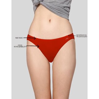 AshleyandAlvis Micro Modal, Anti Bacterial, Skinny Soft, Premium Bikini Women Bikini Beige, Red Panty (Pack of 2)